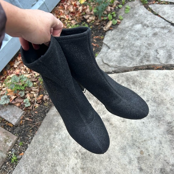 Michael Michael Kors Mandy Black Glitter Stretch-Knit Ankle Boot, size 10 - Picture 8 of 13